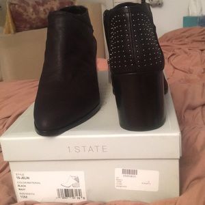 NIB Black studded booties